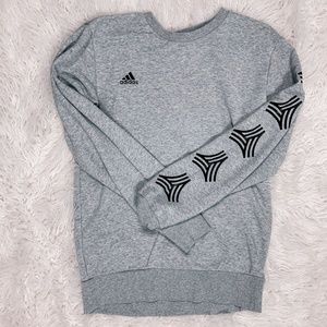 Men’s Gray Adidas Tango Crew Sweatshirt-Small